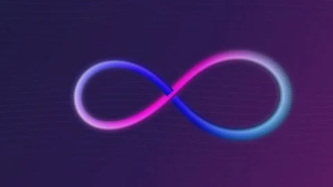 Abstract infinite loop animation with vibrant colors on a dark purple gradi.. Stock Footage 340905534