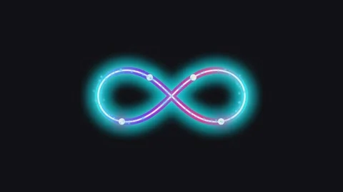 Abstract infinite loop motion graphics with bright neon gradient colors ani.. Stock Footage 340905483