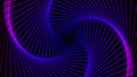 Abstract infinite neon tunnel loop background. Stock Footage 259975951