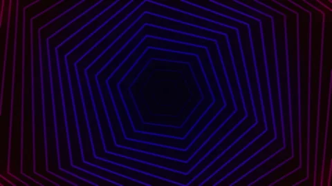 Abstract infinite neon tunnel loop background. Stock Footage 259977542