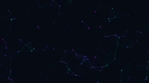 Abstract Infinite Neural Field Plexus Loop with Glowing Cyan and Purple Nodes Vidéo 344131710