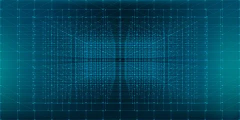 Abstract Infinite  Perspective HUD Background - vector illustration Stock Illustration
