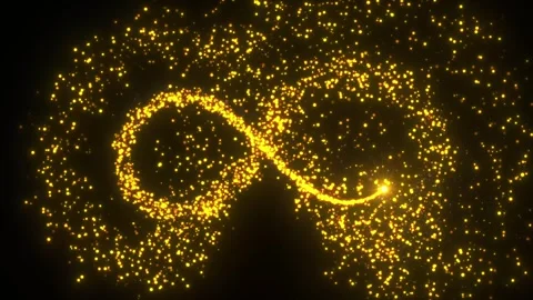 Abstract infinity with golden particles animation isolated on black background Stock-Footage 331528889