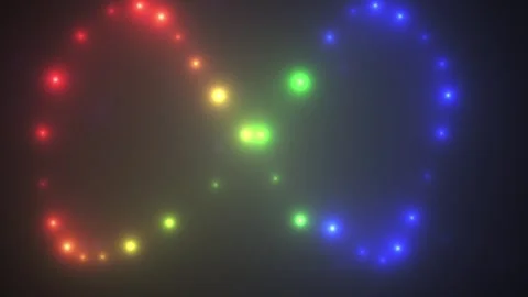 Abstract Infinity Loop Animation with Glowing Colorful Orbs. Stock Footage 334493190