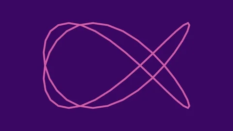 Abstract infinity loop graphic flowing on deep purple background for modern.. Stock Footage 343631814