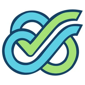 Abstract infinity loop line check mark icon Stock Illustration