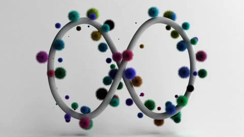 Abstract infinity sign on white background. 3D render seamless loop animation Stock Footage 262263407