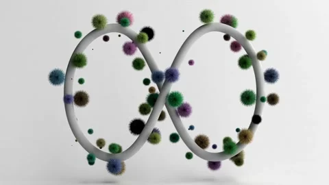 Abstract infinity sign on white background. 3D render seamless loop animation Stock Footage 262753991