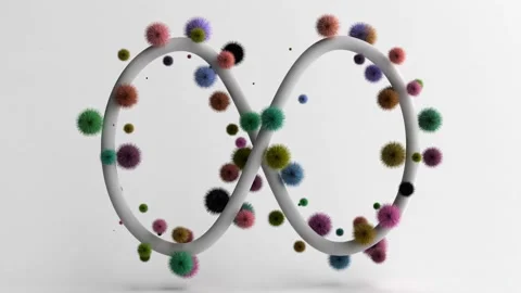 Abstract infinity sign on white background. 3D render seamless loop animation Stock Footage 262961197