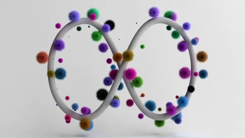 Abstract infinity sign on white background. 3D render seamless loop animation Video stock 263238813
