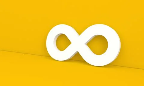 Abstract infinity sign on a yellow background. Stock Illustration