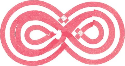 Abstract infinity Symbol made with red marker Stock Illustration