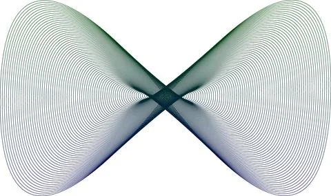 Abstract infinity symbol made of thin lines; Decorative gradient bow line art Stock Illustration