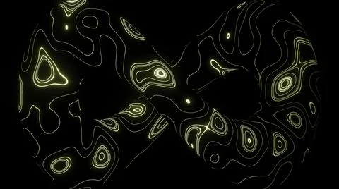 Abstract Infinity symbol with neon oval shaped stains. Action. Endlessly moving Illustration