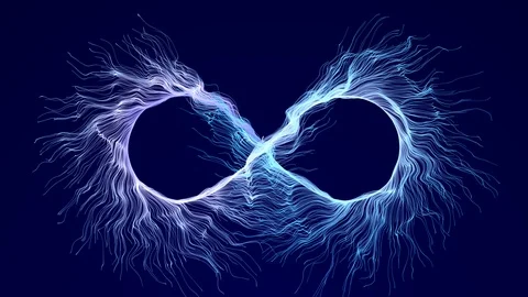 Abstract Infinity symbol particular background Stock Footage 121472813