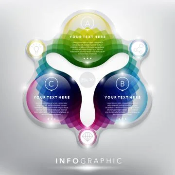 Abstract Info graphic template for 3 options. Stock Illustration