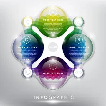 Abstract Info graphic template for 4 options. Stock Illustration