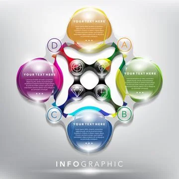 Abstract Info graphic template for 4 options. Stock Illustration