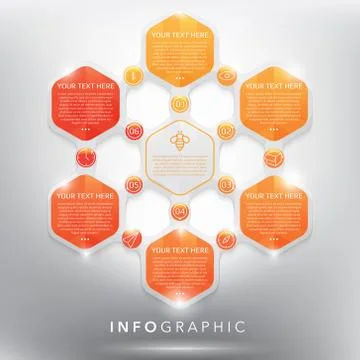 Abstract Info graphic template for 6 options. Ilustración de archivo