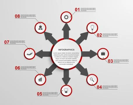 Abstract infographic with arrows. Design element. Stock Illustration