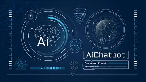 Abstract infographic concept on the topic of artificial intelligence. Stock Illustration
