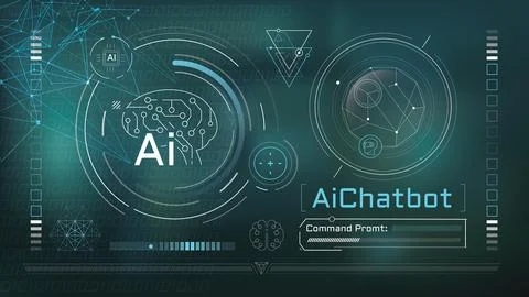 Abstract infographic concept on the topic of artificial intelligence. Illustrazione stock