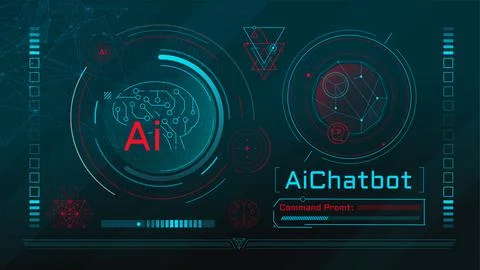 Abstract infographic concept on the topic of artificial intelligence. Illustrazione stock