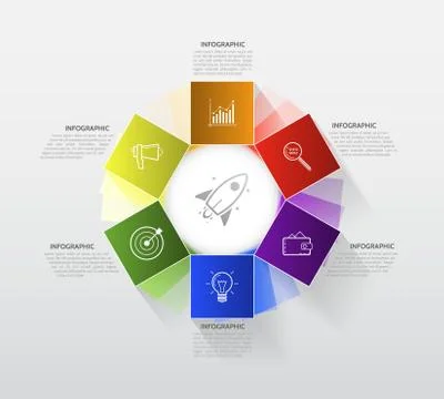 Abstract infographic design elements with 5 options. Template for brochure, c Stock Illustration
