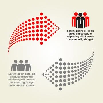 Abstract infographic with dots arrows. Vector illustration Stock Illustration