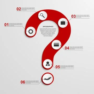 Abstract infographic in the form of question mark. Design elements. Illustrazione stock