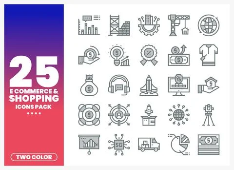 Abstract infographic icons for e-commerce and shopping. displayed on a whit.. Stock Illustration