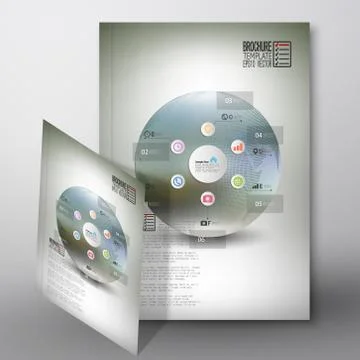 Abstract infographic pattern with dotted world globe. Brochure, flyer or report Stock Illustration