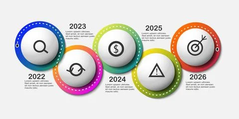 Abstract infographic template with 5 steps Stock Illustration