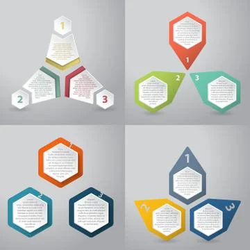 Abstract infographics background with hexagon elements Stock Illustration