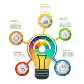 Abstract infographics five options template. concepts for big idea, marketing Stock Illustration