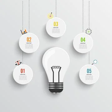 Abstract infographics five options template. concepts for big idea, marketing Stock Illustration