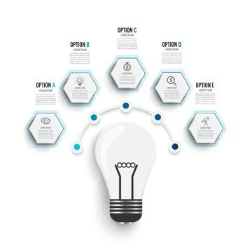 Abstract infographics five options template. concepts for big idea, marketing Stock Illustration