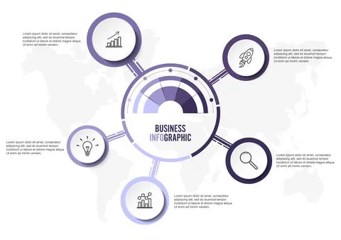 Abstract infographics five options template. Vector illustration. Can be us.. Stock Illustration