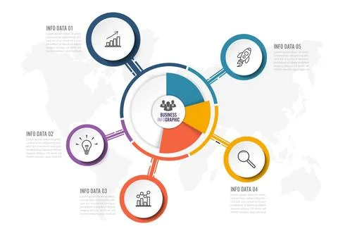Abstract infographics five options template. Vector illustration. Can be us.. Stock Illustration