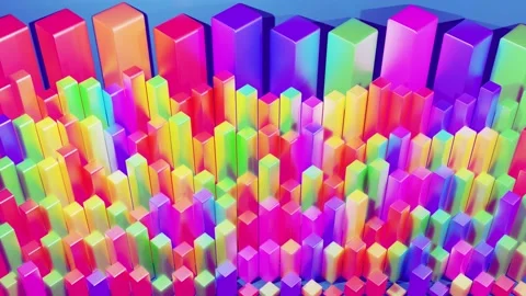 Abstract infographics from multi-colored columns in rows, beautiful background Stock Footage 142995608