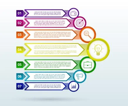 Abstract infographics template with arrows. Flat design elements, icons and t Stockillustratie