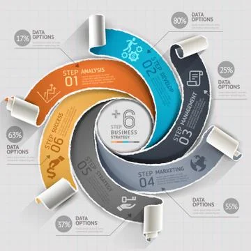 Abstract infographics template torn paper style. Vector illustration. Stock Illustration