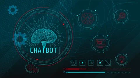 Abstract infographics on the topic of implementing scientific technologies. Illustrazione stock