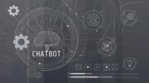 Abstract infographics on the topic of implementing scientific technologies. Illustrazione stock