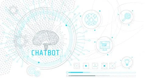 Abstract infographics on the topic of implementing scientific technologies. Stock Illustration