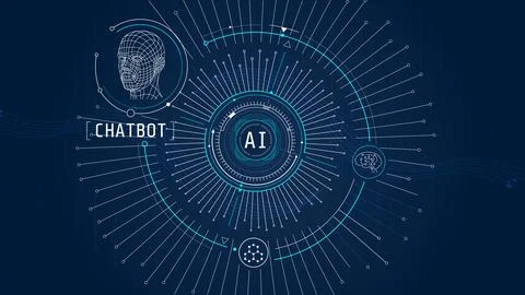 Abstract infographics with virtual interfaces and data connections. Illustrazione stock