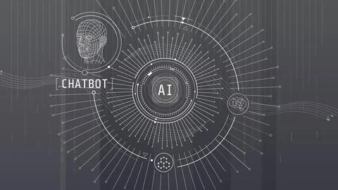 Abstract infographics with virtual interfaces and data connections. Illustrazione stock