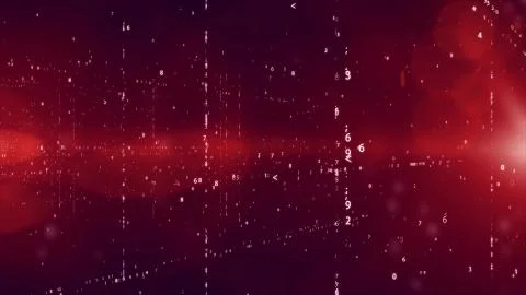 Abstract Information Display with digits on red background Illustrazione stock
