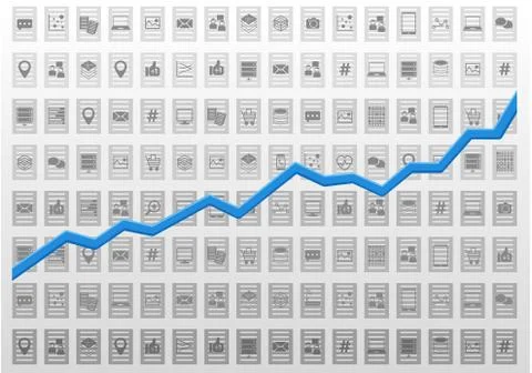 Abstract information technology analysis vector illustration for BI Stock Illustration