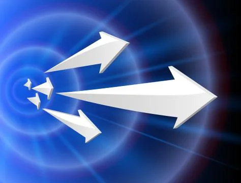 Abstract information technology arrows on blue background Stock Illustration